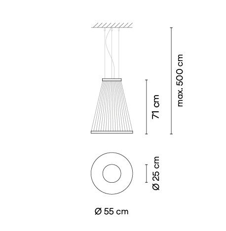 Технические данные и чертежи Потолочный светильник Array от Vibia